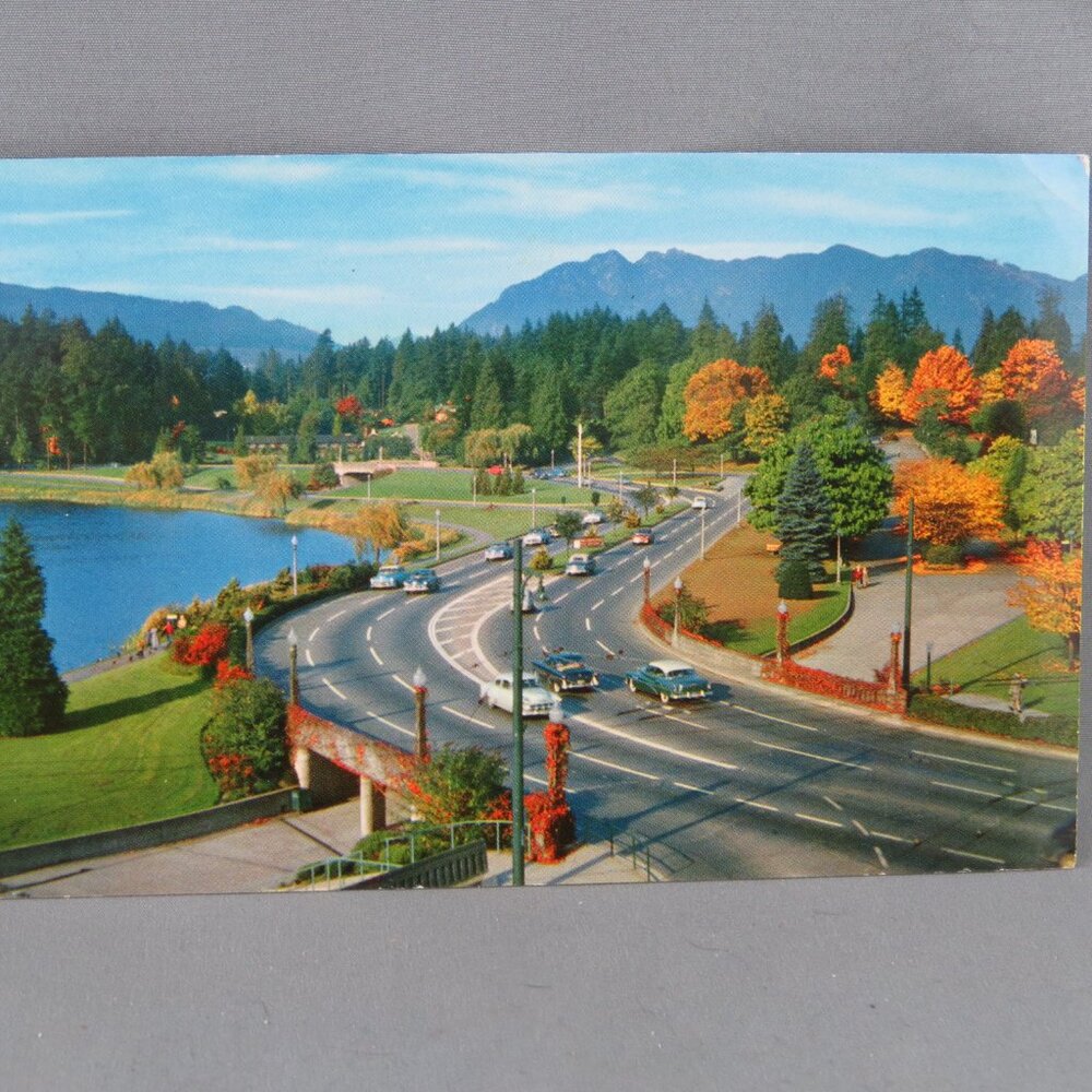 Vintage Postcard - Entrance to Stanley Park - Natural Color Productions